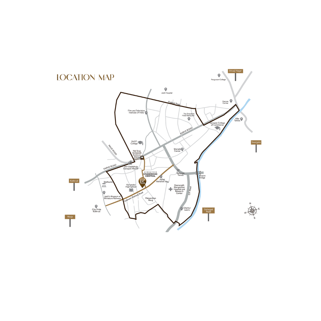 Erandwane Central Map